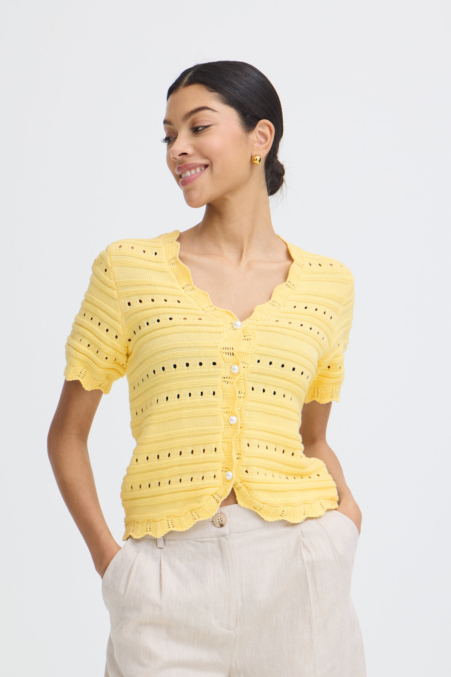 B. Young Naski Short Sleeve Cardigan