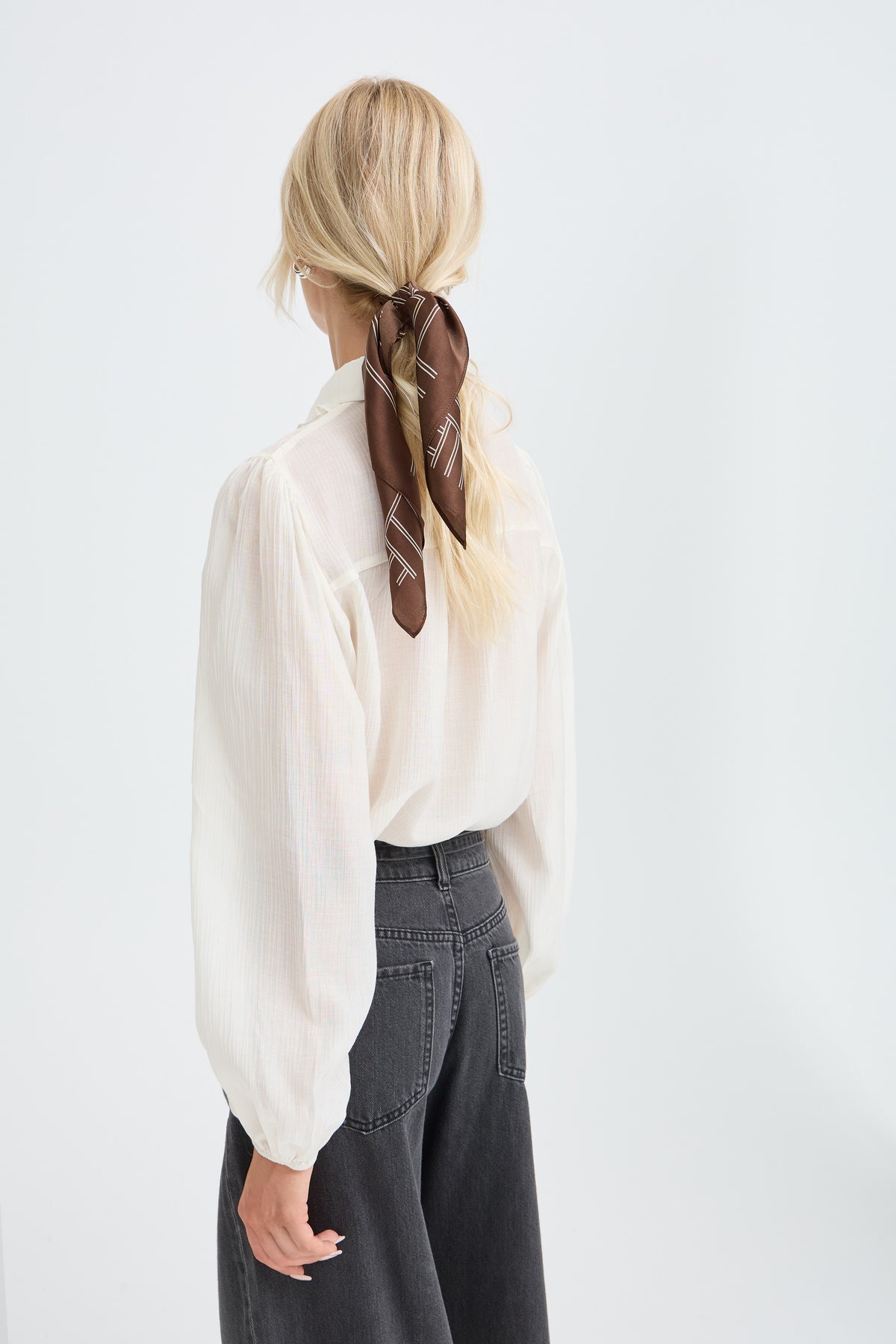 B. Young Wioltta Lines Silk Scarf