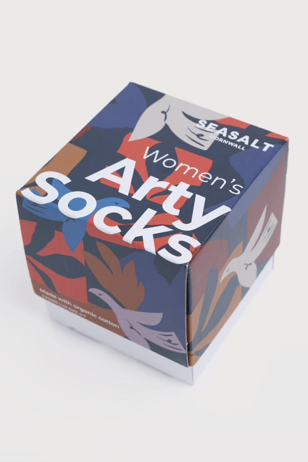 Seasalt Gift Box of 4 Women's Arty Birds Socks