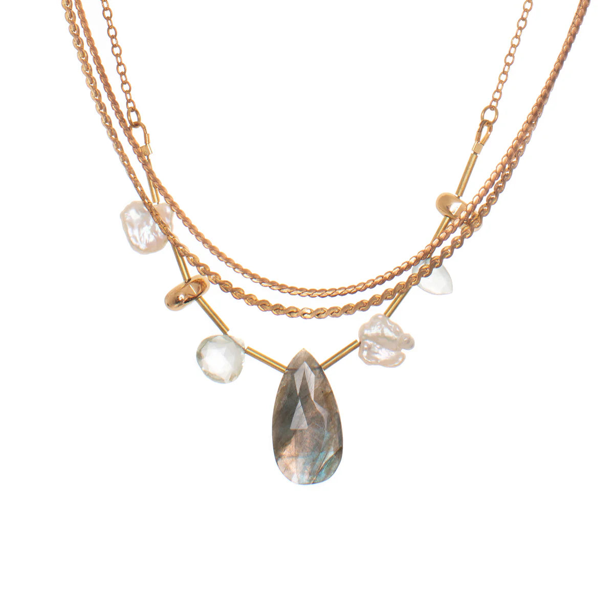 Hailey Gerrits Classic Soda Necklace (Labradorite)