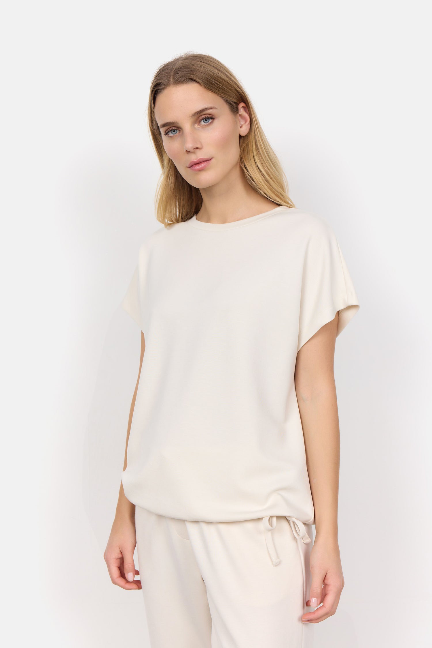 Soya Concept Banu Short Sleeve Drawstring Top
