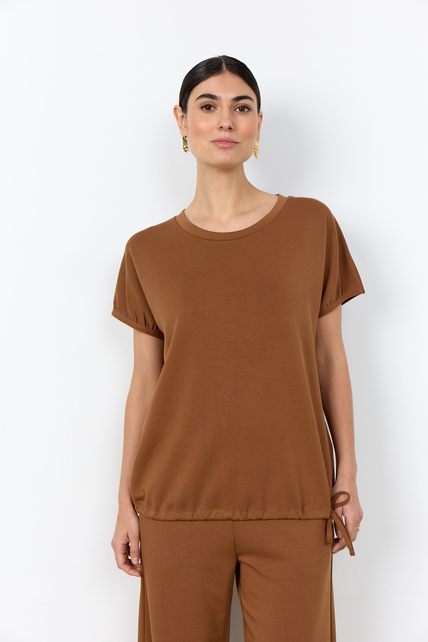 Soya Concept Banu Short Sleeve Drawstring Top