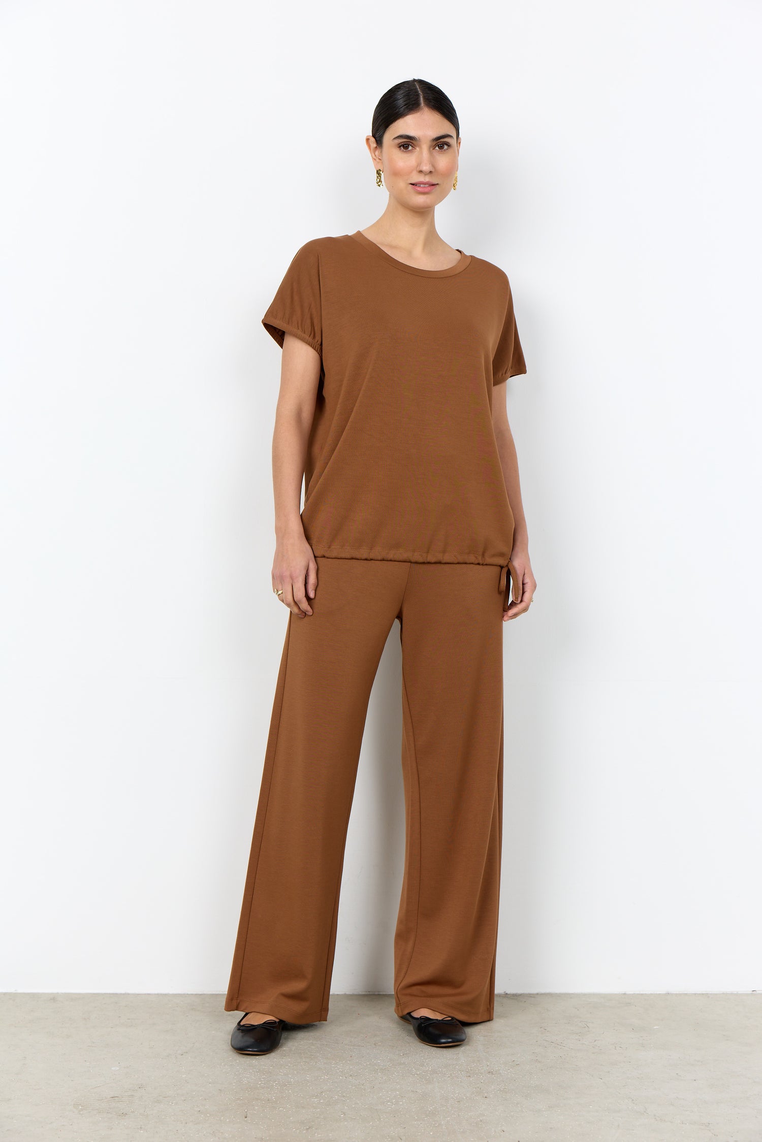 Soya Concept Banu Short Sleeve Drawstring Top