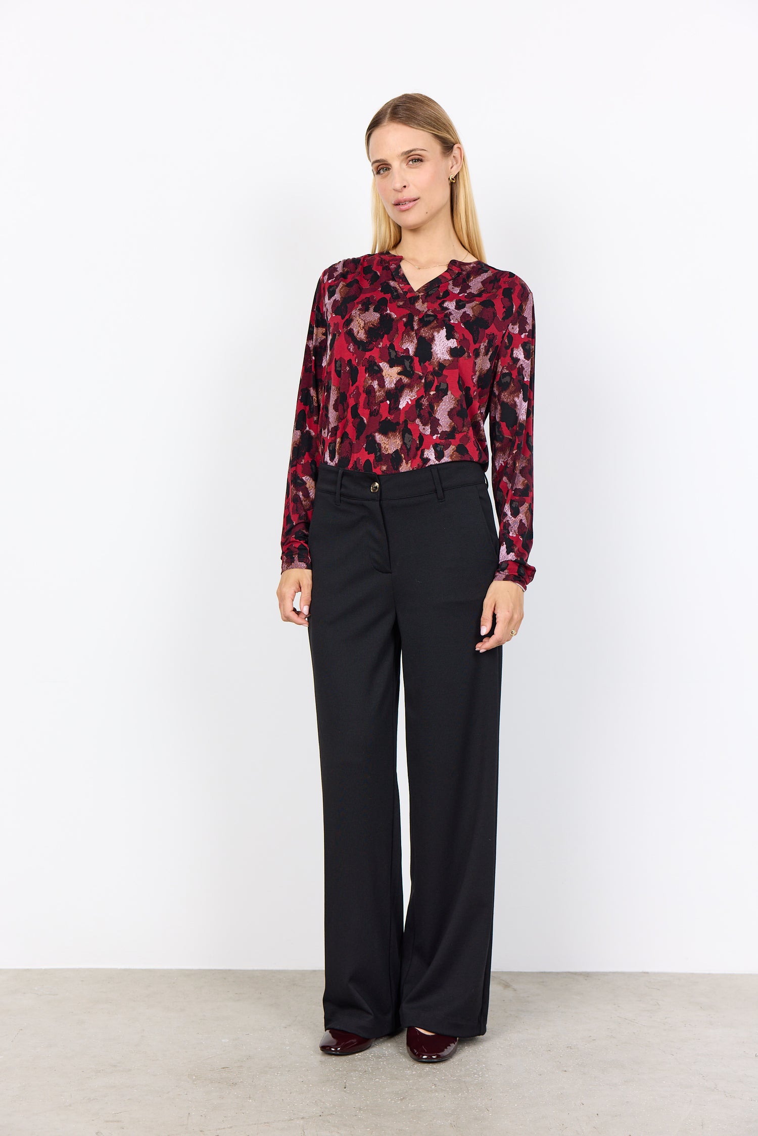 Soya Concept Marica Split Neck Lyocell Top