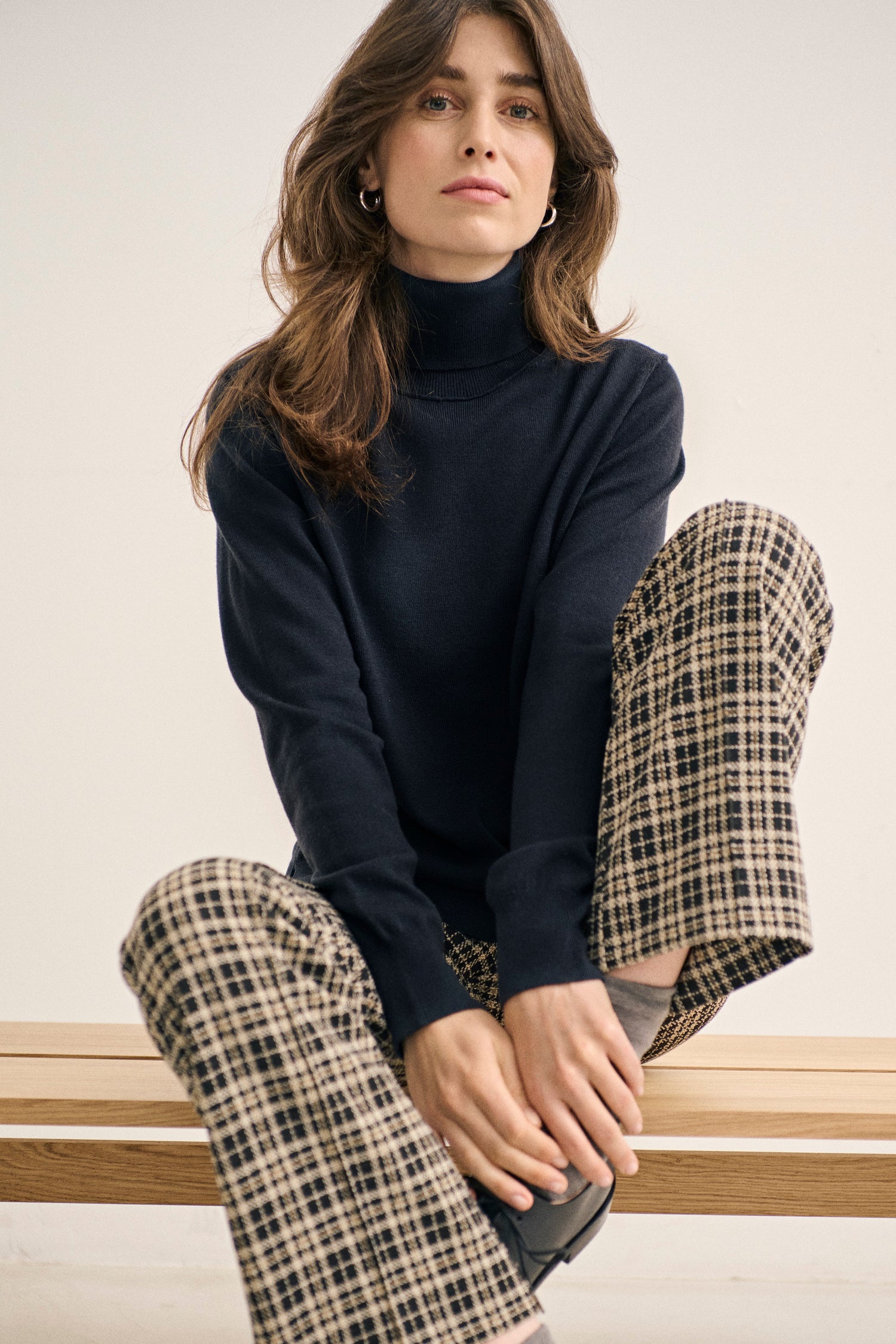 Part Two Ilisan Pants (Dark Navy Check)