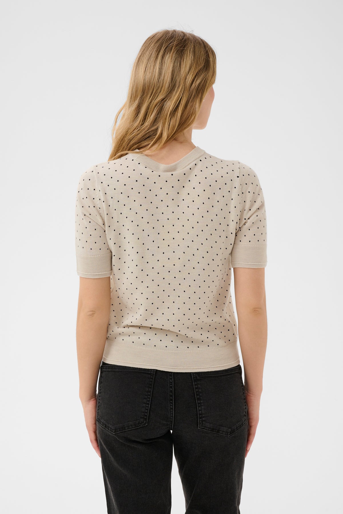 Part Two Natanya Sweater (Natural Dark Navy Dot)