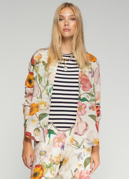 Vilagallo Striped Scalloped Hem T-Shirt