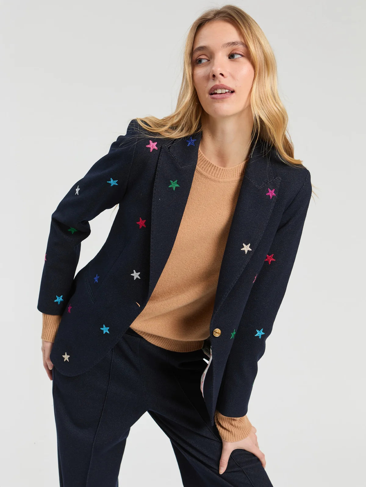 Vilagallo Embroidered Star Blazer
