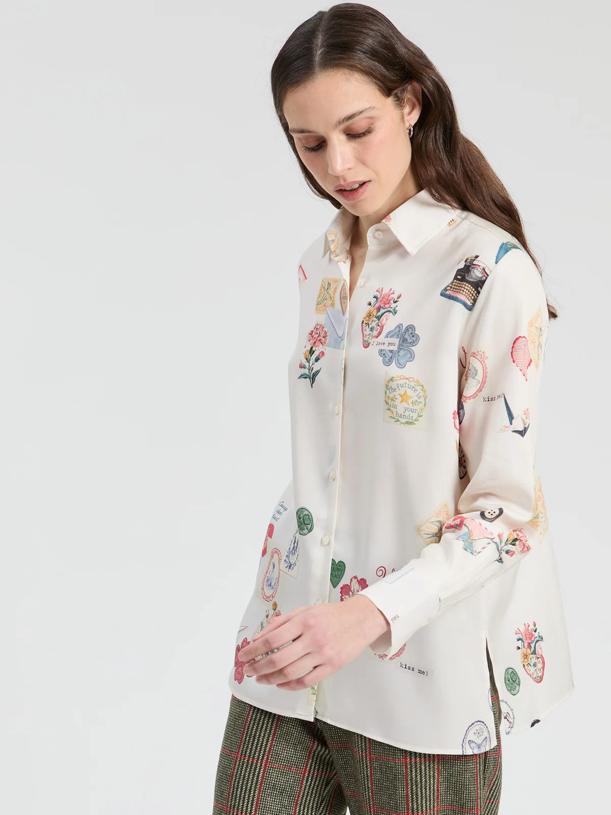 Vilagallo Multicolour Love Print Shirt