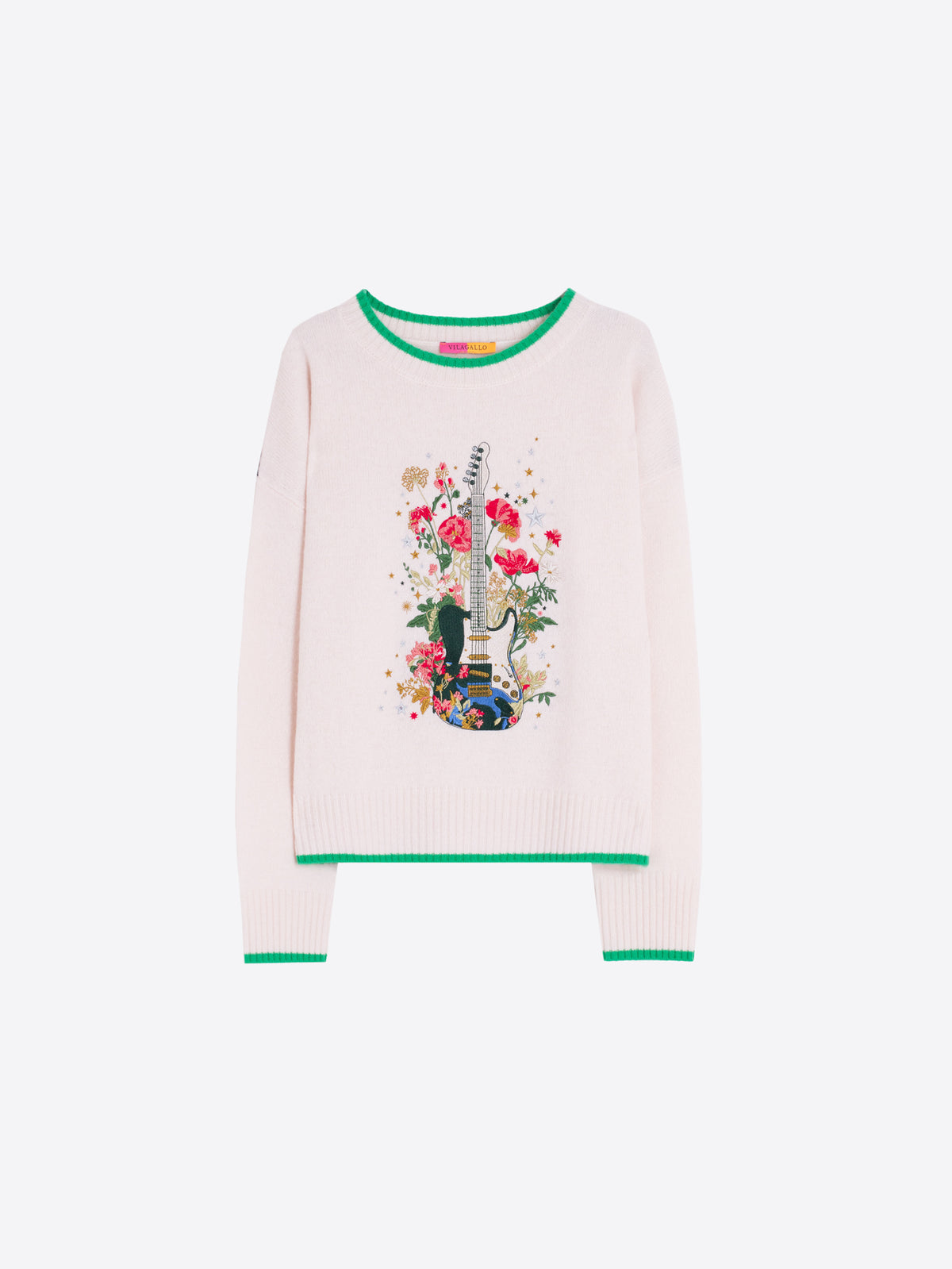 Vilagallo Floral Guitar Sweater