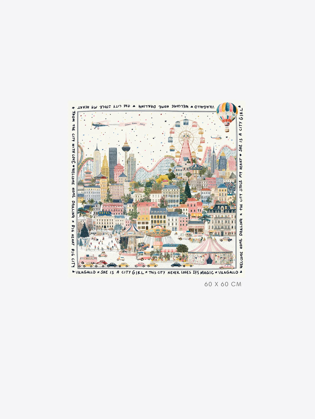 Vilagallo Ferris Wheel Silk Scarf