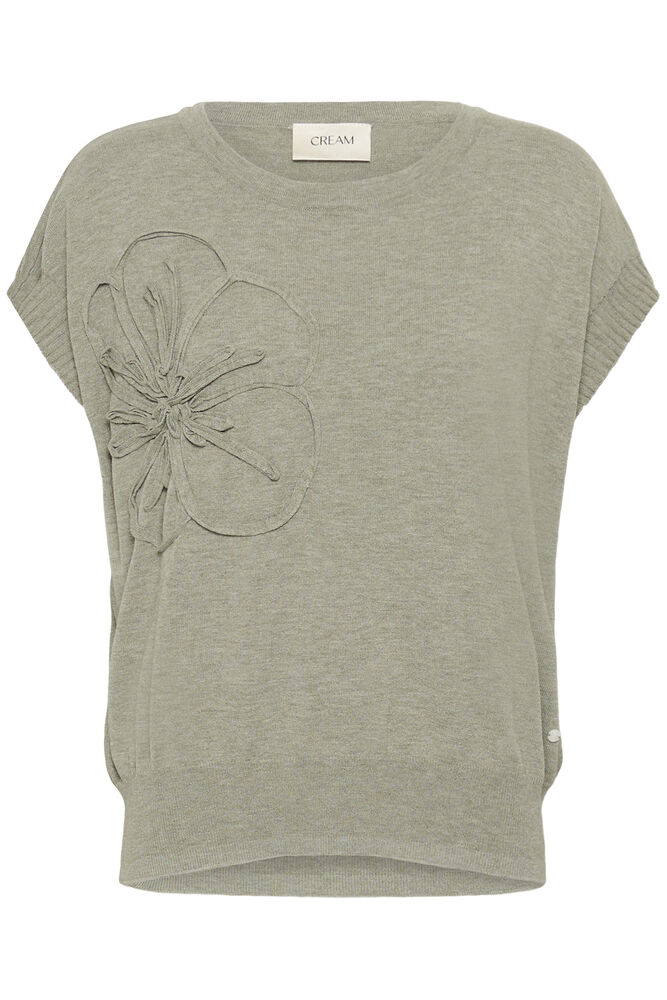 Cream Dela Knit Slipover With Decoration