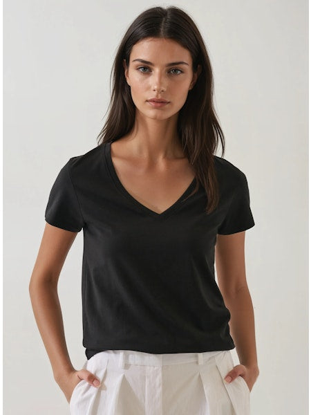 π¨π¦ Patrick Assaraf Iconic Pima Cotton Stretch Slim V-Neck T-Shirt