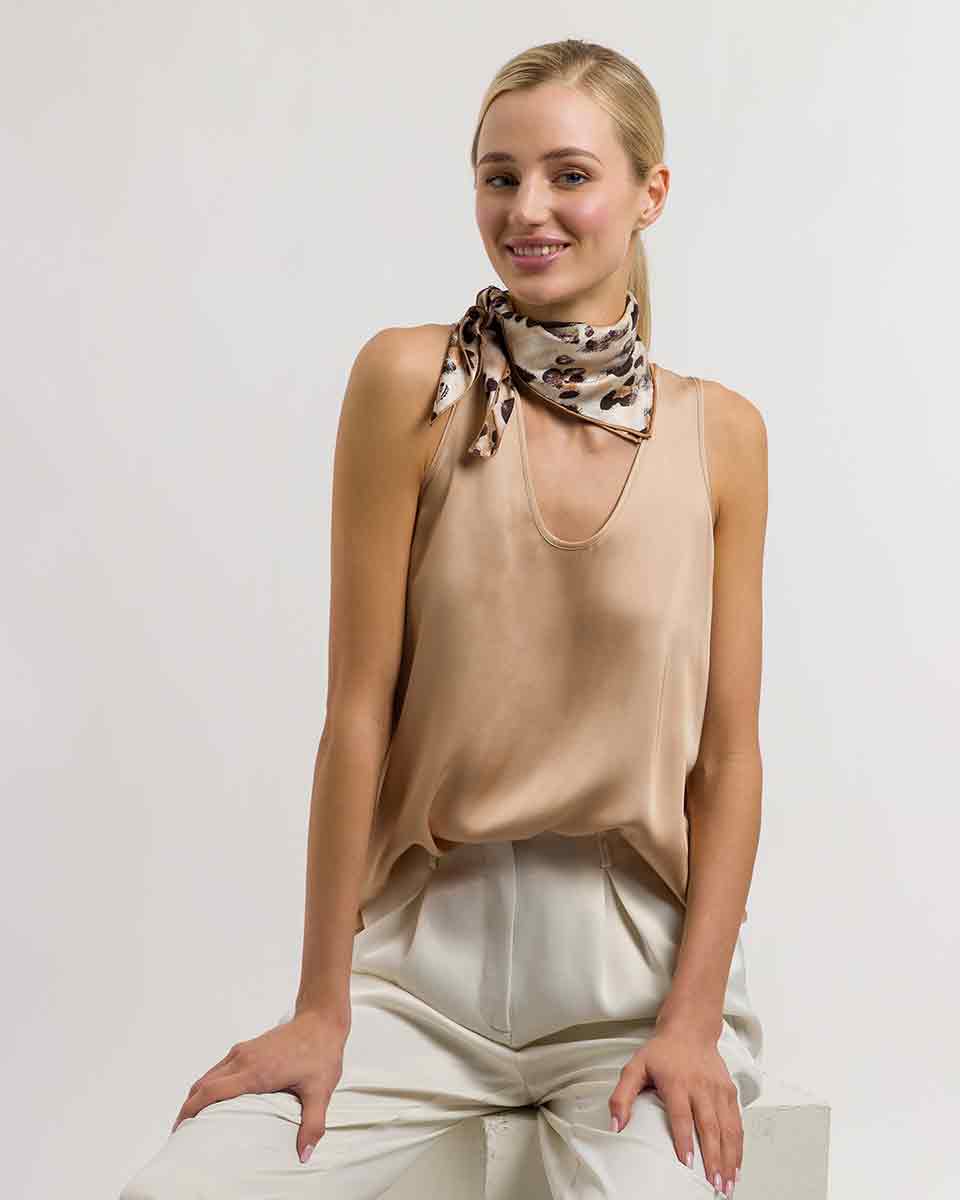 V. Frass Animal Print Silk Neckie