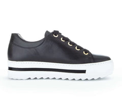 Gabor Leather Sneaker With Grommets