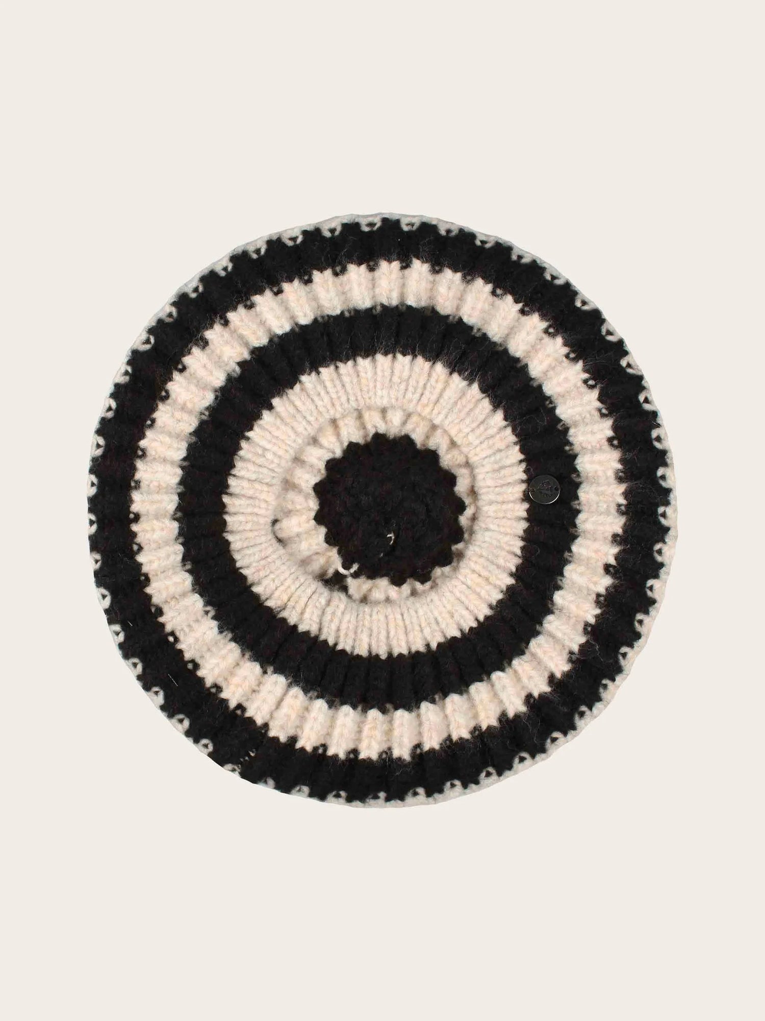 V. Frass Two Toned Striped Beret