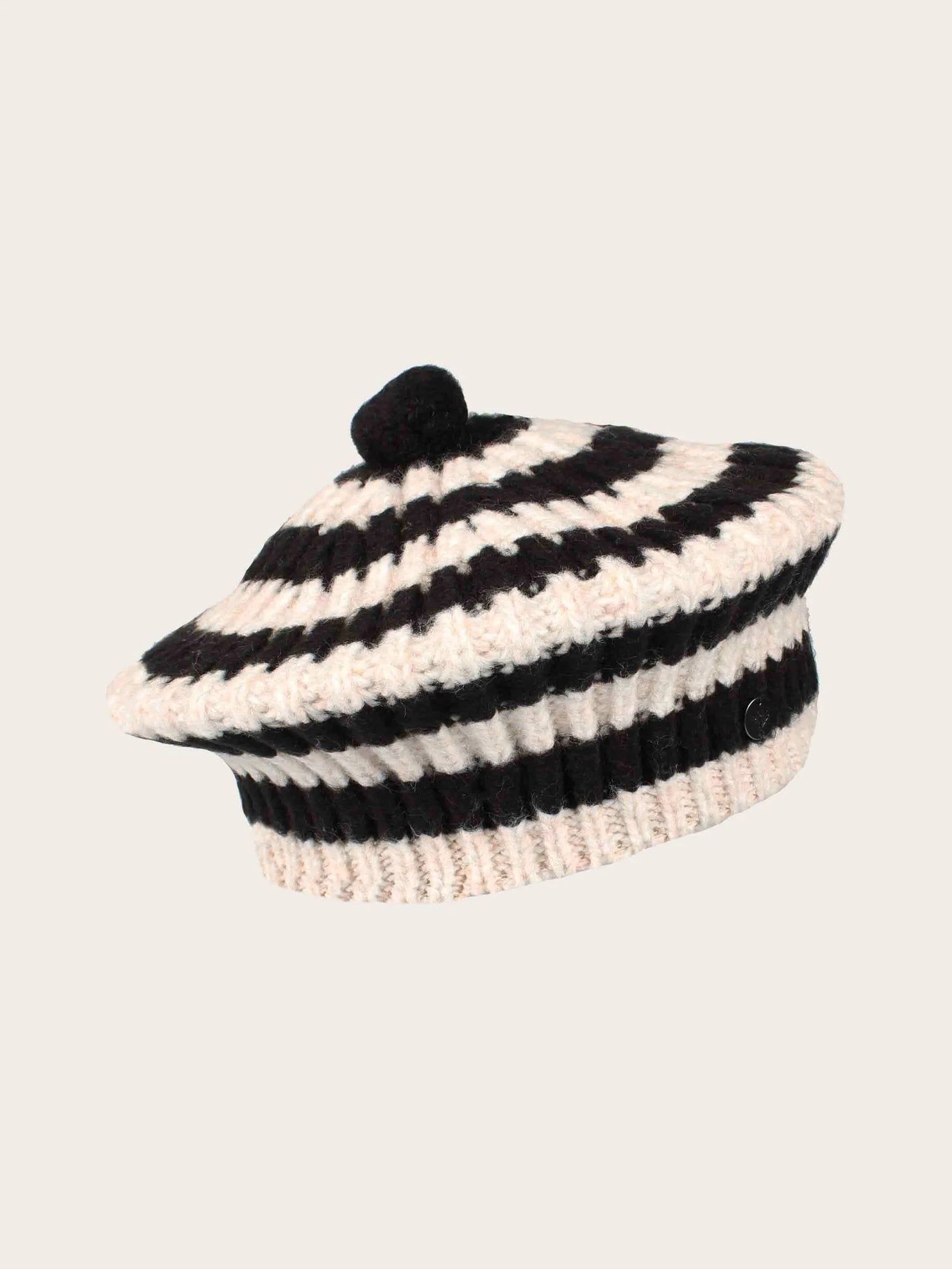V. Frass Two Toned Striped Beret