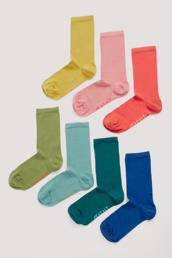 Seasalt Gift Box of 7 Women's Arty Socks Plain