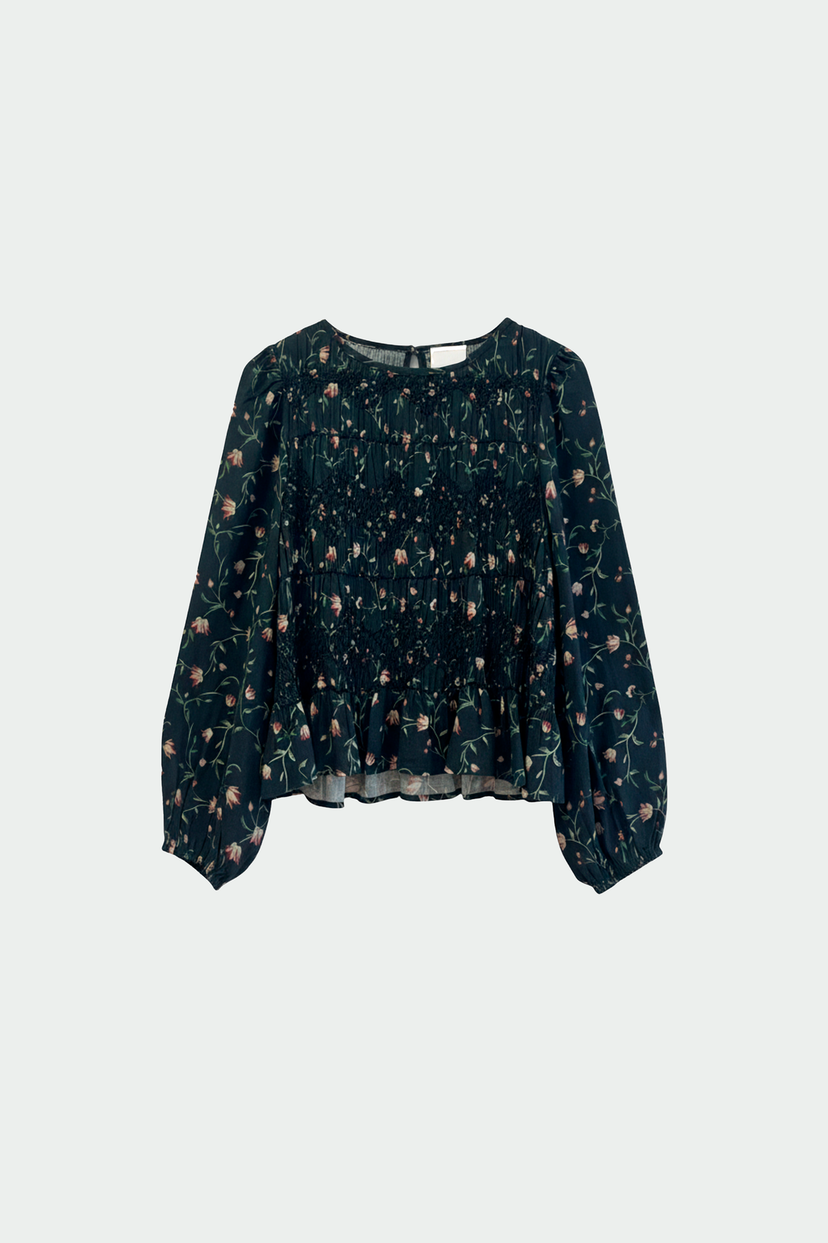 Indi & Cold Printed Smocked Blouse