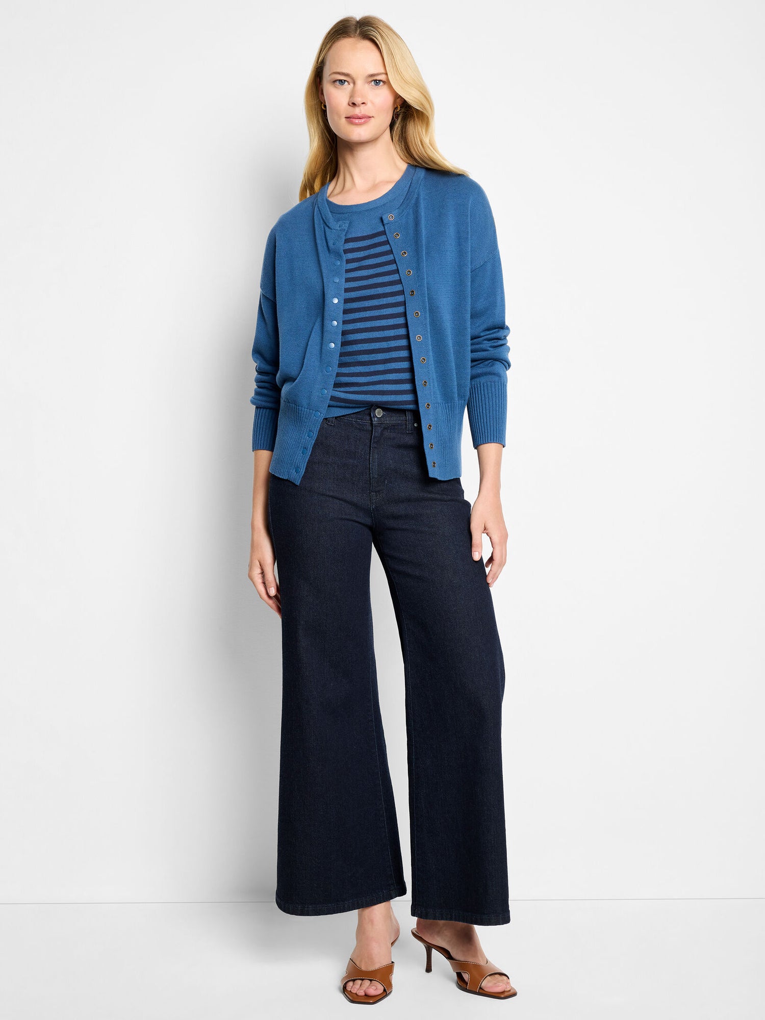 Nic + Zoe Striped Cotton Sweater Tee