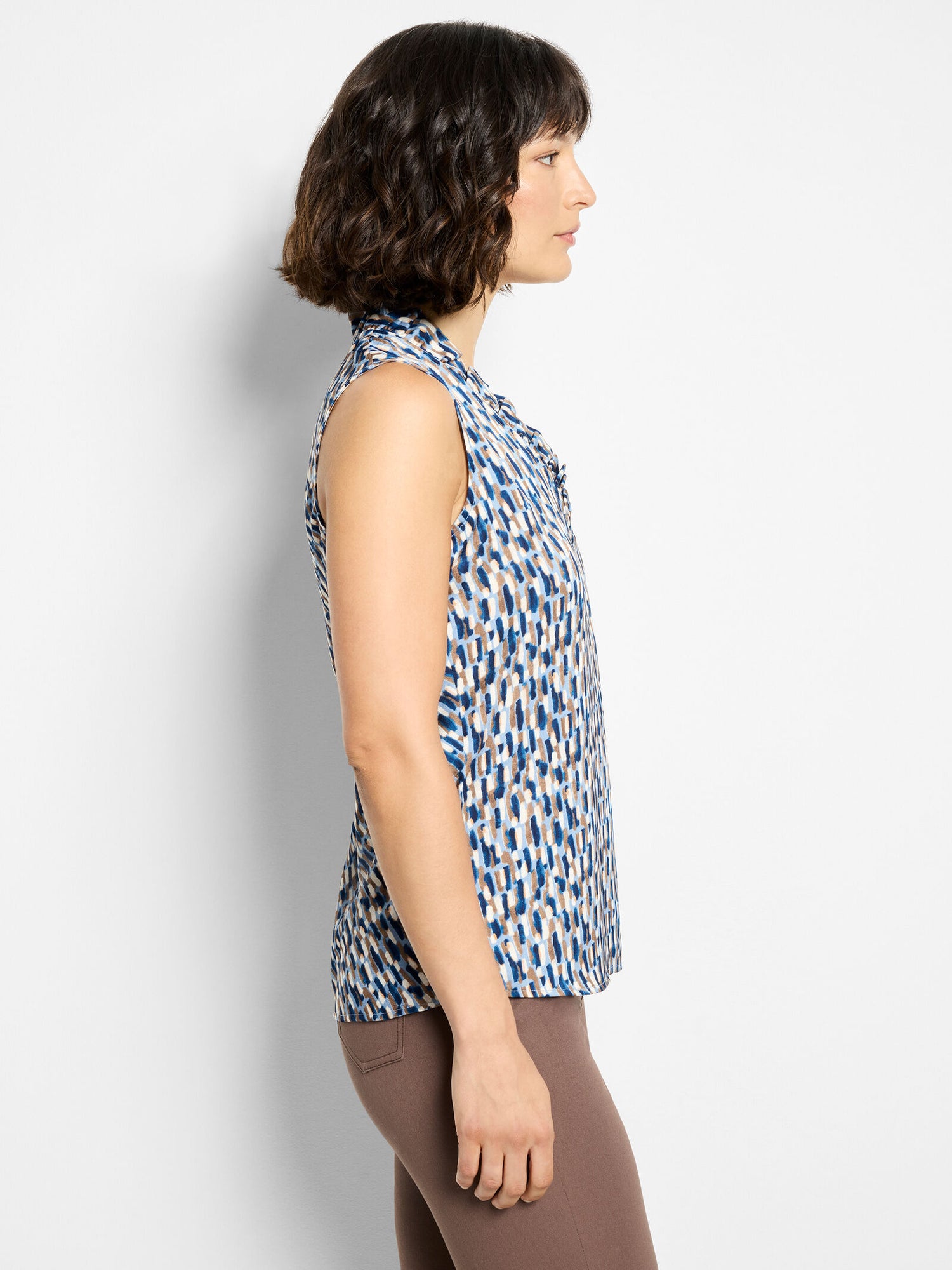 Nic + Zoe Brushstrokes Ruffled Around Top