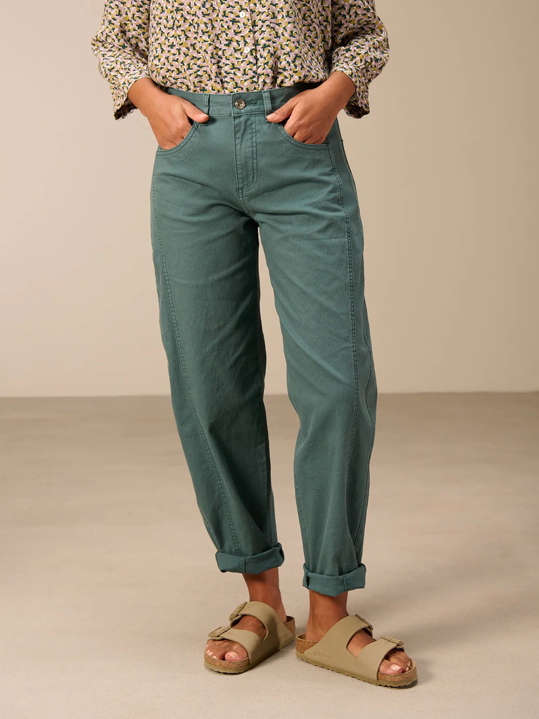 Nile Barrel Leg Twill Pant