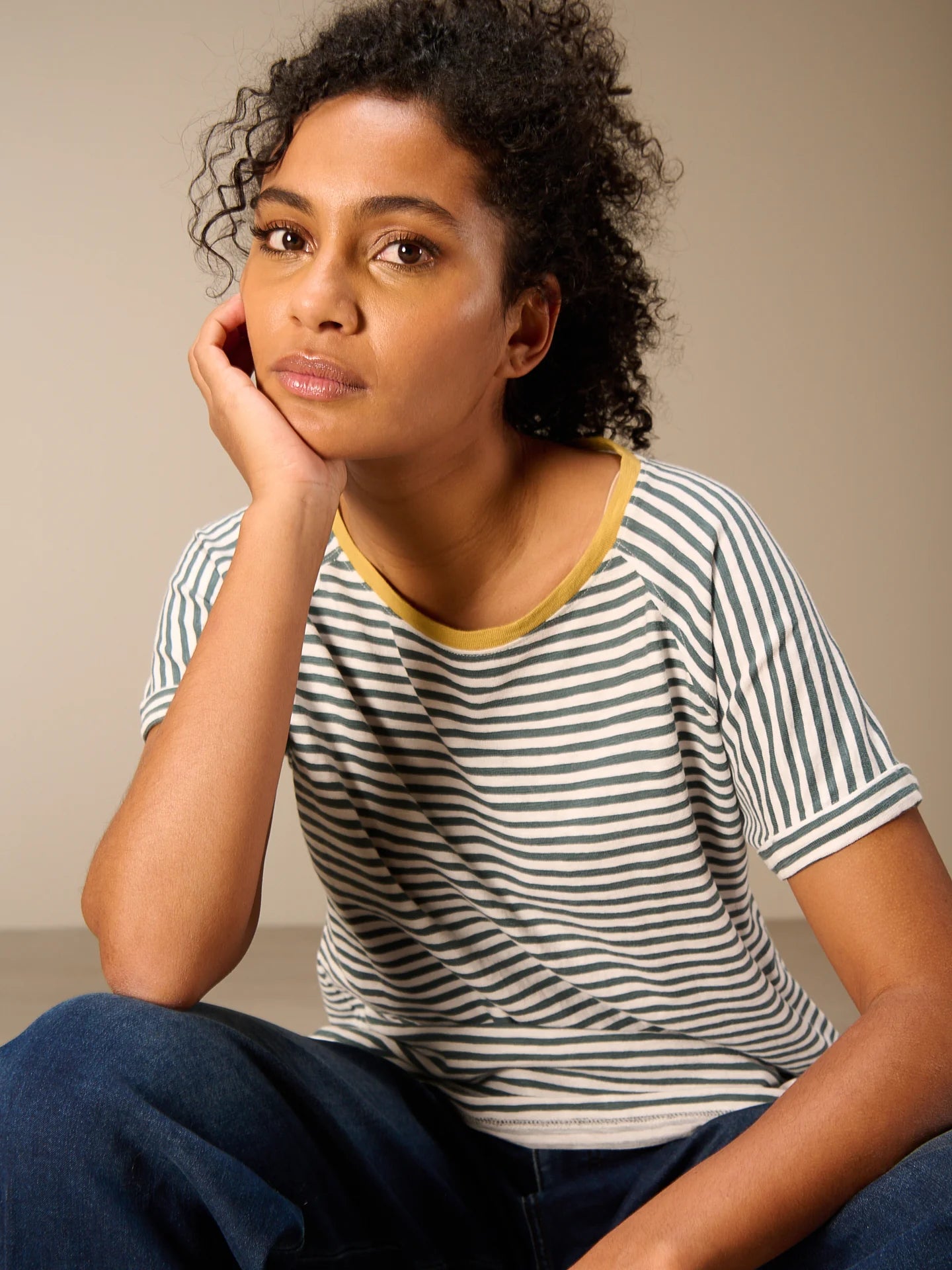 Nile Striped Shirt Sleeve T-Shirt