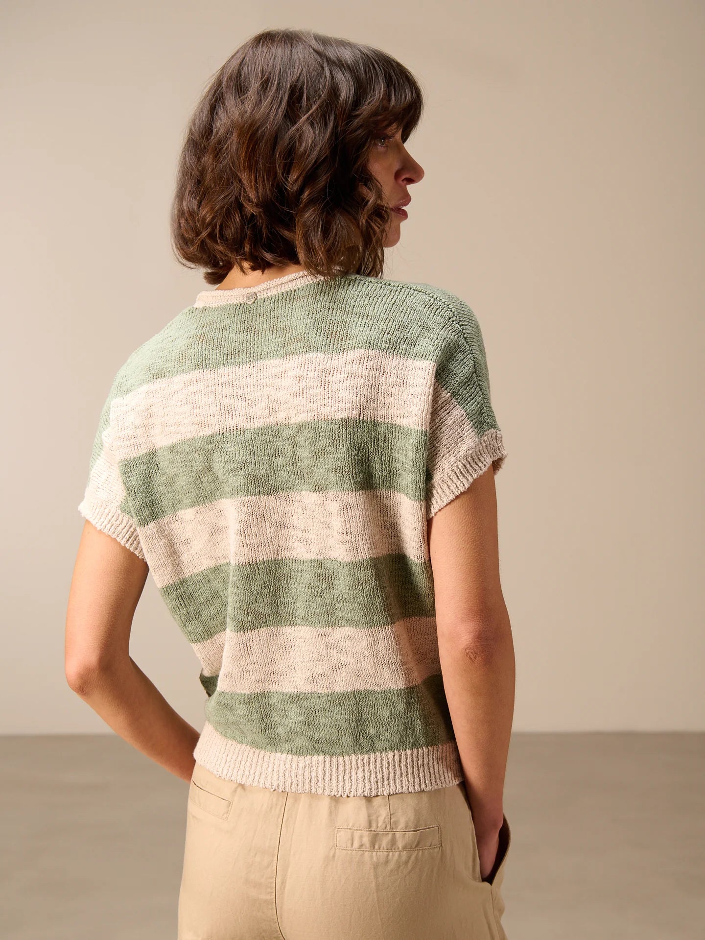 Nile Striped Cap Sleeve Sweater