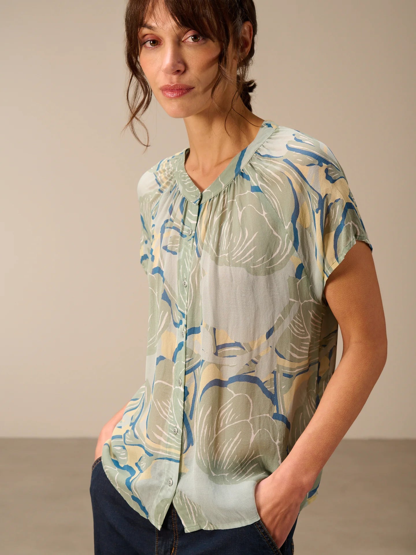 Nile Short Sleeve Chiffon Blouse