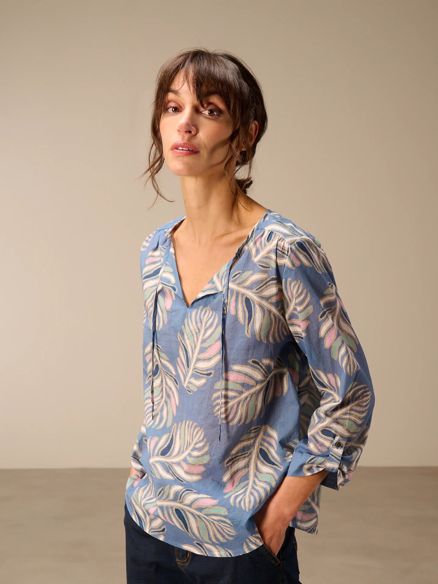 Nile Cotton Blouse With Tie