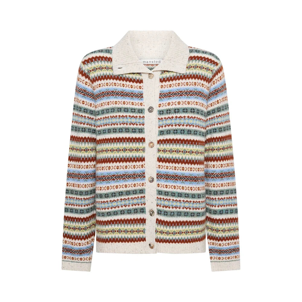 Mansted Faulkner Wool Intarsia Polo Cardigan