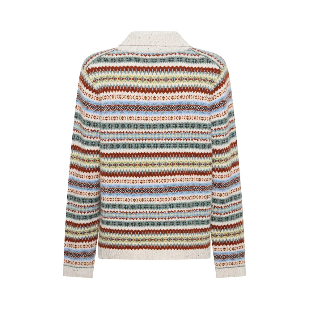 Mansted Faulkner Wool Intarsia Polo Cardigan