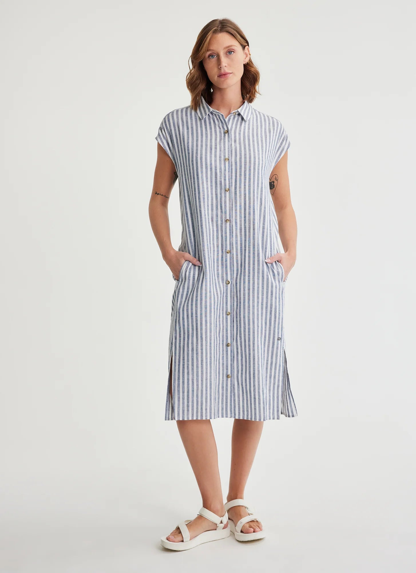 π¨π¦ Fig Kelly Linen Blend Shirt Dress