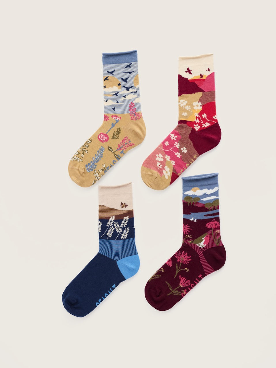 Seasalt Gift Box of 4 Women's Arty Socks Scenic