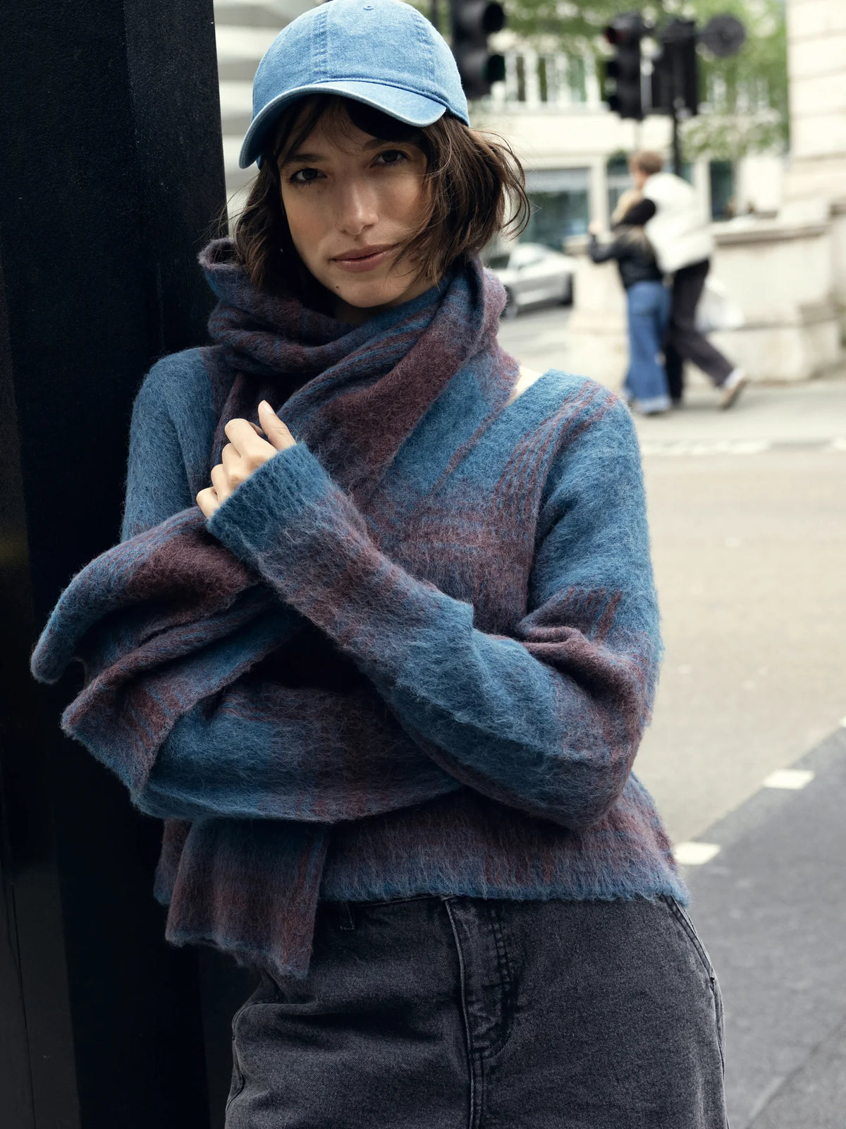 Nile Plaid V-Neck Sweater