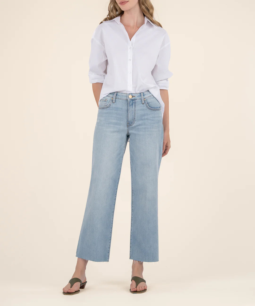 Kut From The Kloth Charlotte High Rise Culotte Raw Hem (Block)