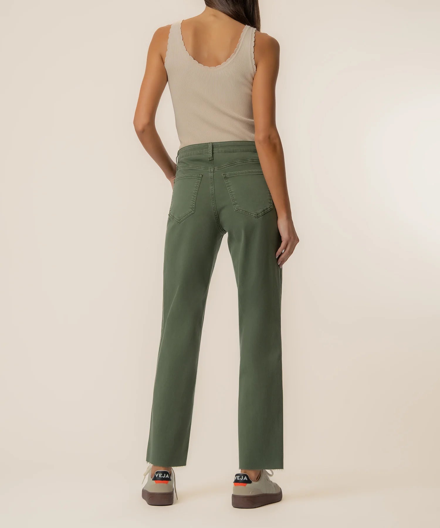 Kut From The Kloth Charlotte Wide Leg Raw Hem Twill