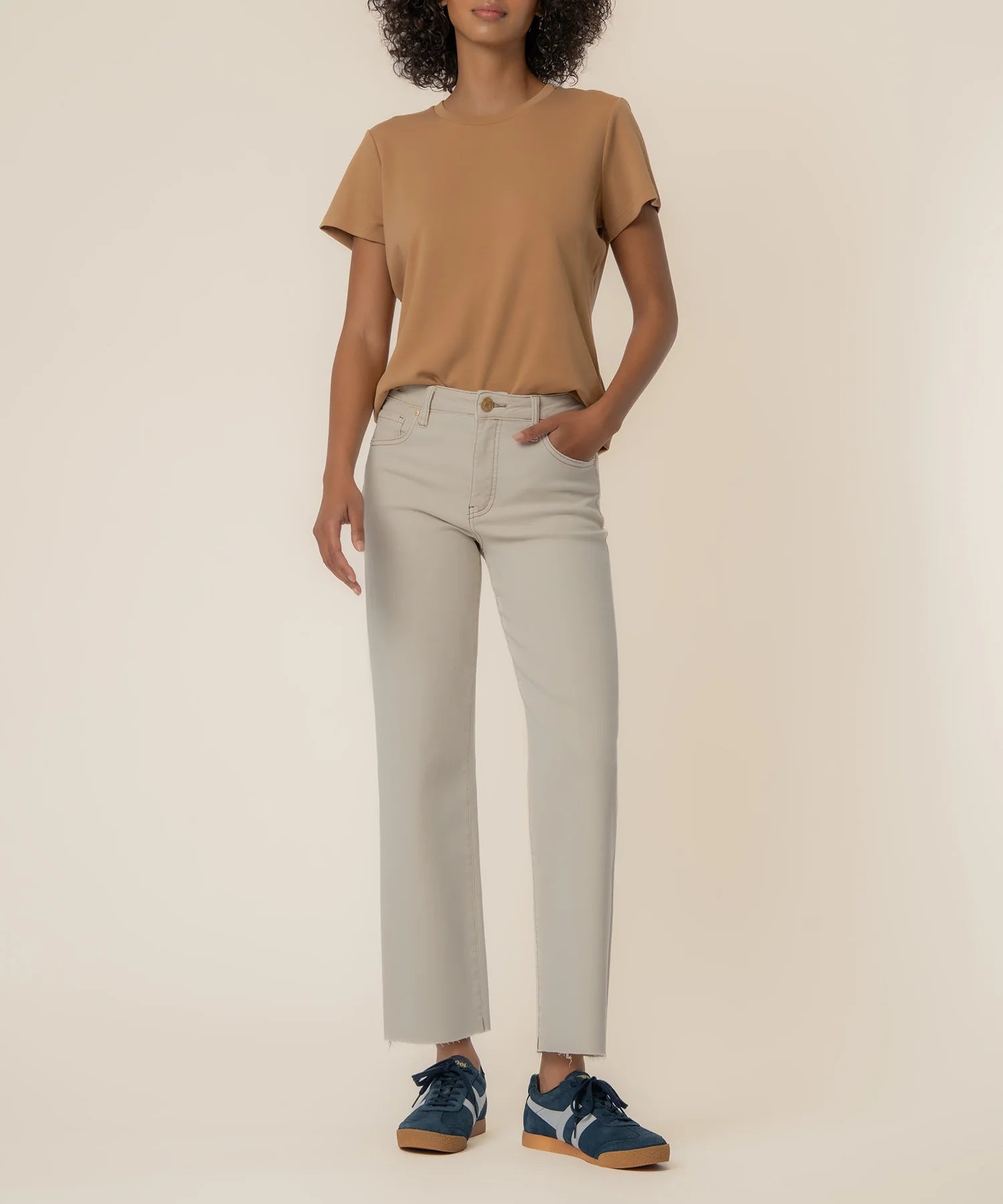 Kut From The Kloth Charlotte Wide Leg Raw Hem Twill