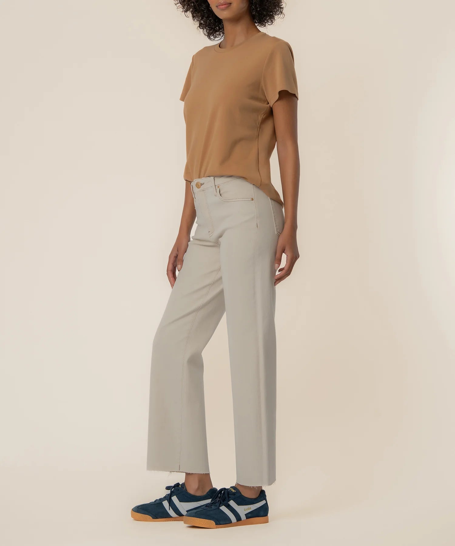 Kut From The Kloth Charlotte Wide Leg Raw Hem Twill
