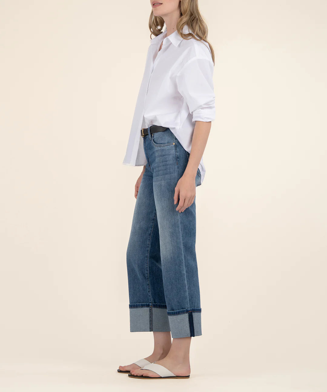 Kut From The Kloth Charlotte High Rise Roll Up Jeans (Serenity)