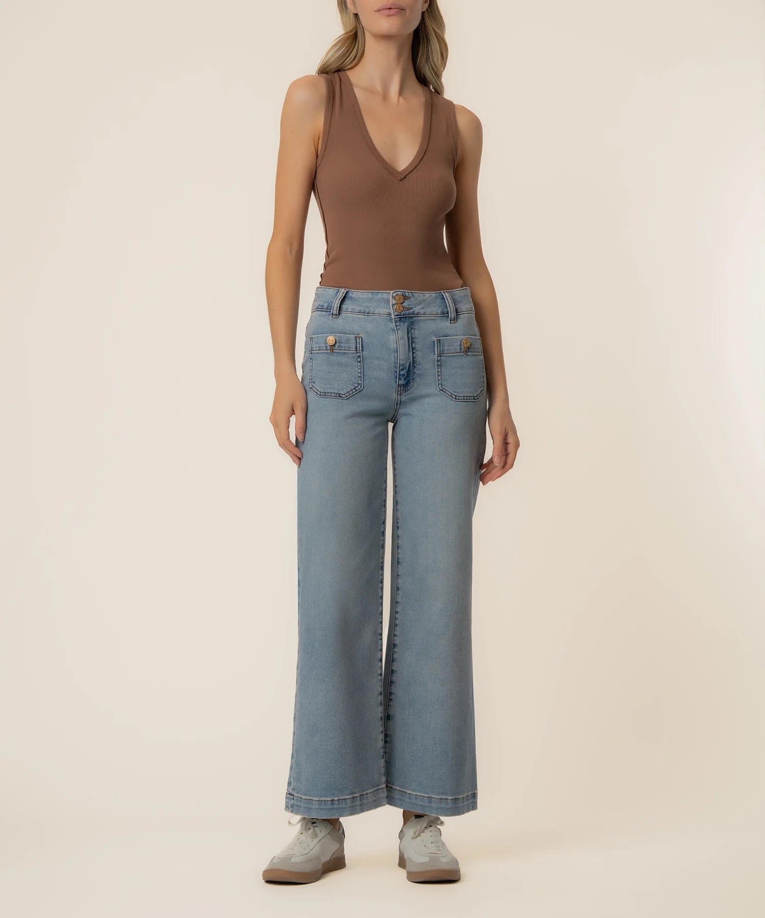 Kut From The Kloth Meg High Rise Wide Leg Front Pocket Jeans (Brilliant)