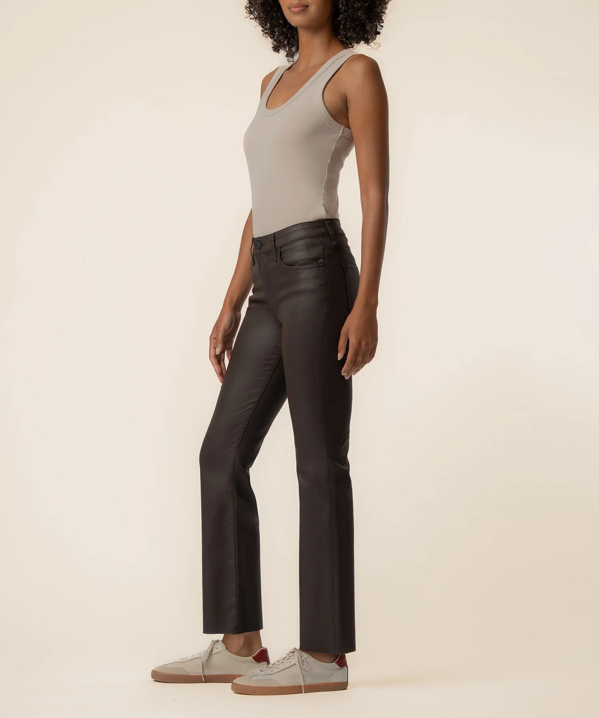 Kut From The Kloth Kelsey Ankle Flare Coated Denim