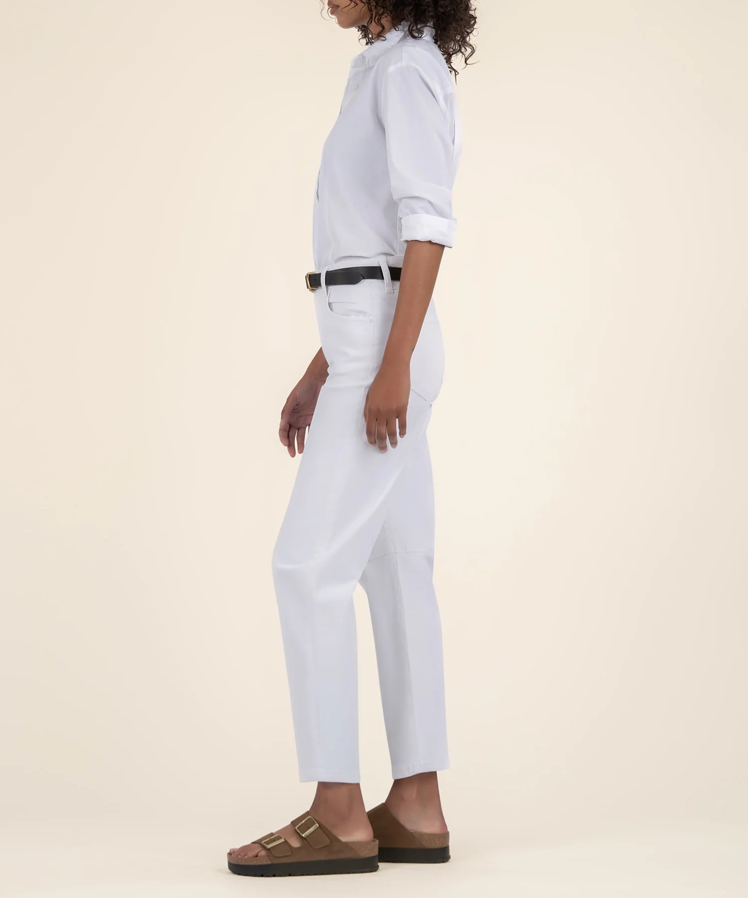 Kut From The Kloth Ashley High Rise Barrel Straight Leg (Optic White)