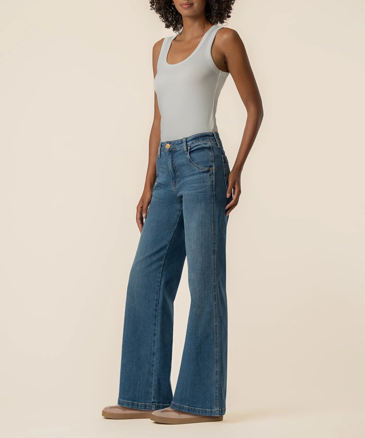 Kut From The Kloth Jean High Rise Wide Leg Jeans (Incandescent)