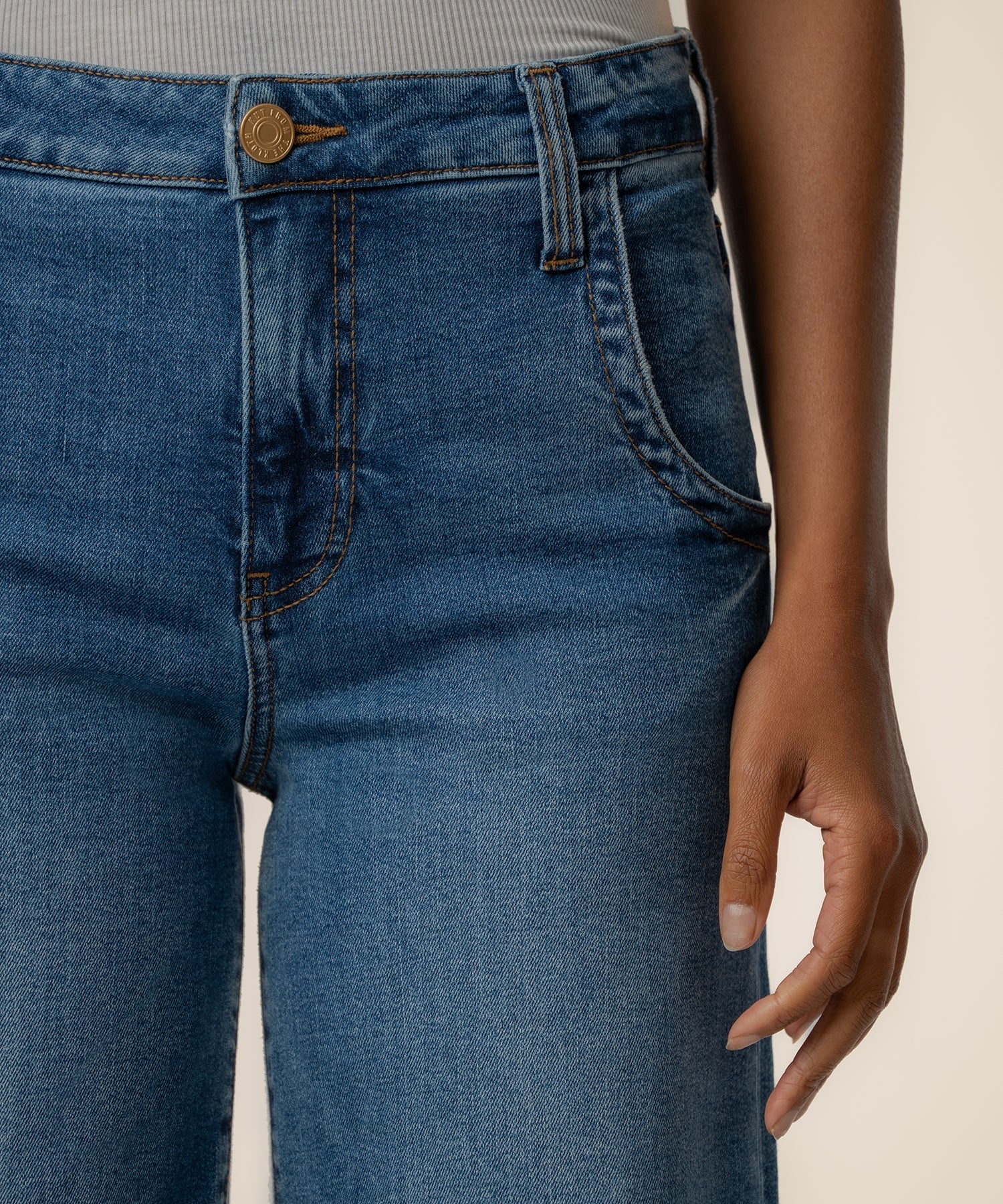 Kut From The Kloth Maya High Rise Wide Leg Scoop Pocker Jeans (Journey Wash)