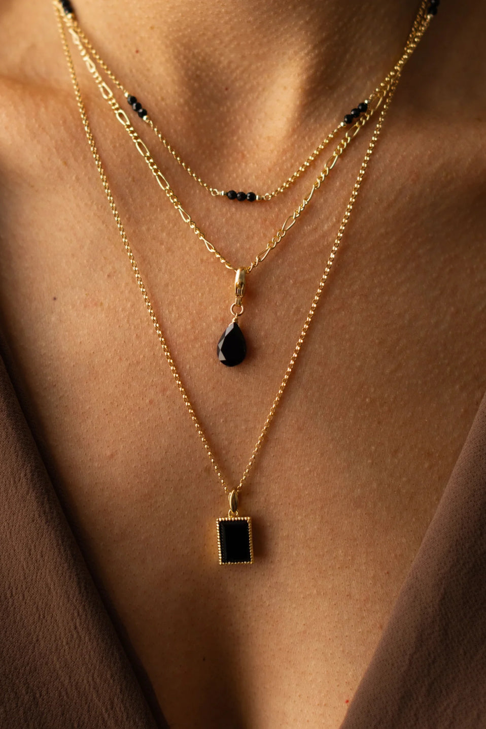 Leah Yard Jasmine Necklace Black Onyx