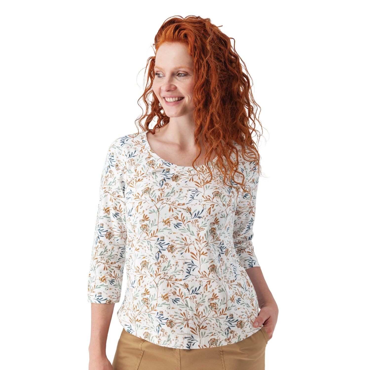 Aventura Old Ranch Magnolia 3/4 Sleeve Top
