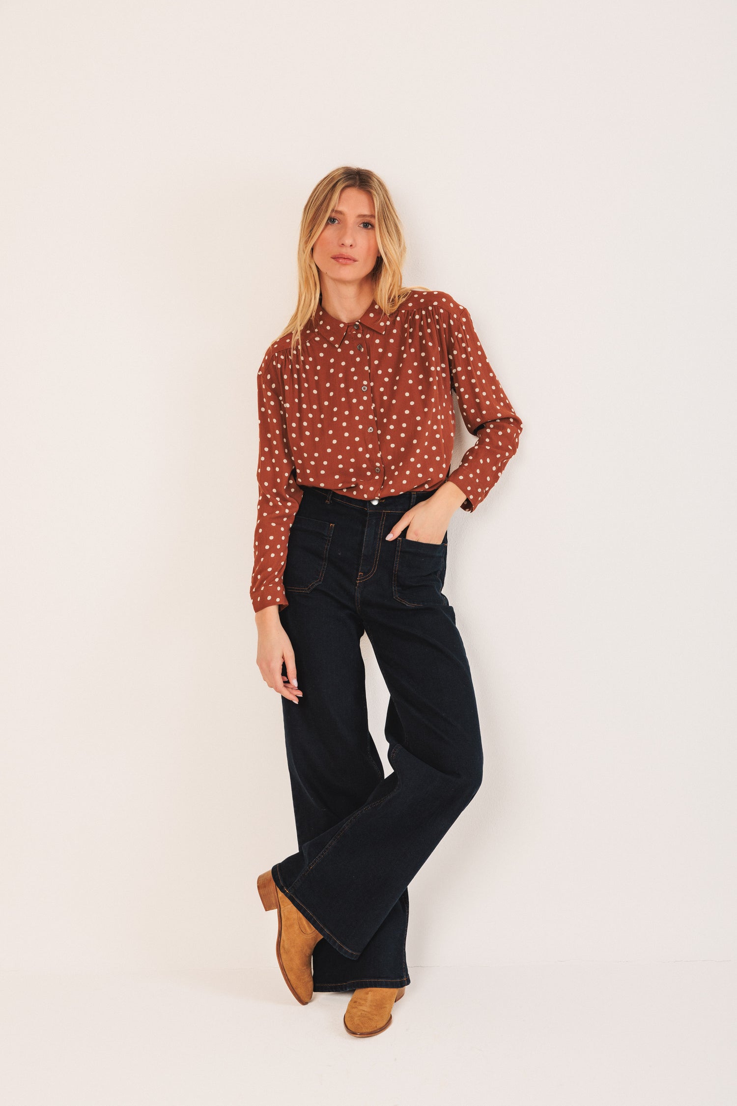 Indi & Cold Bea Dot Print Blouse