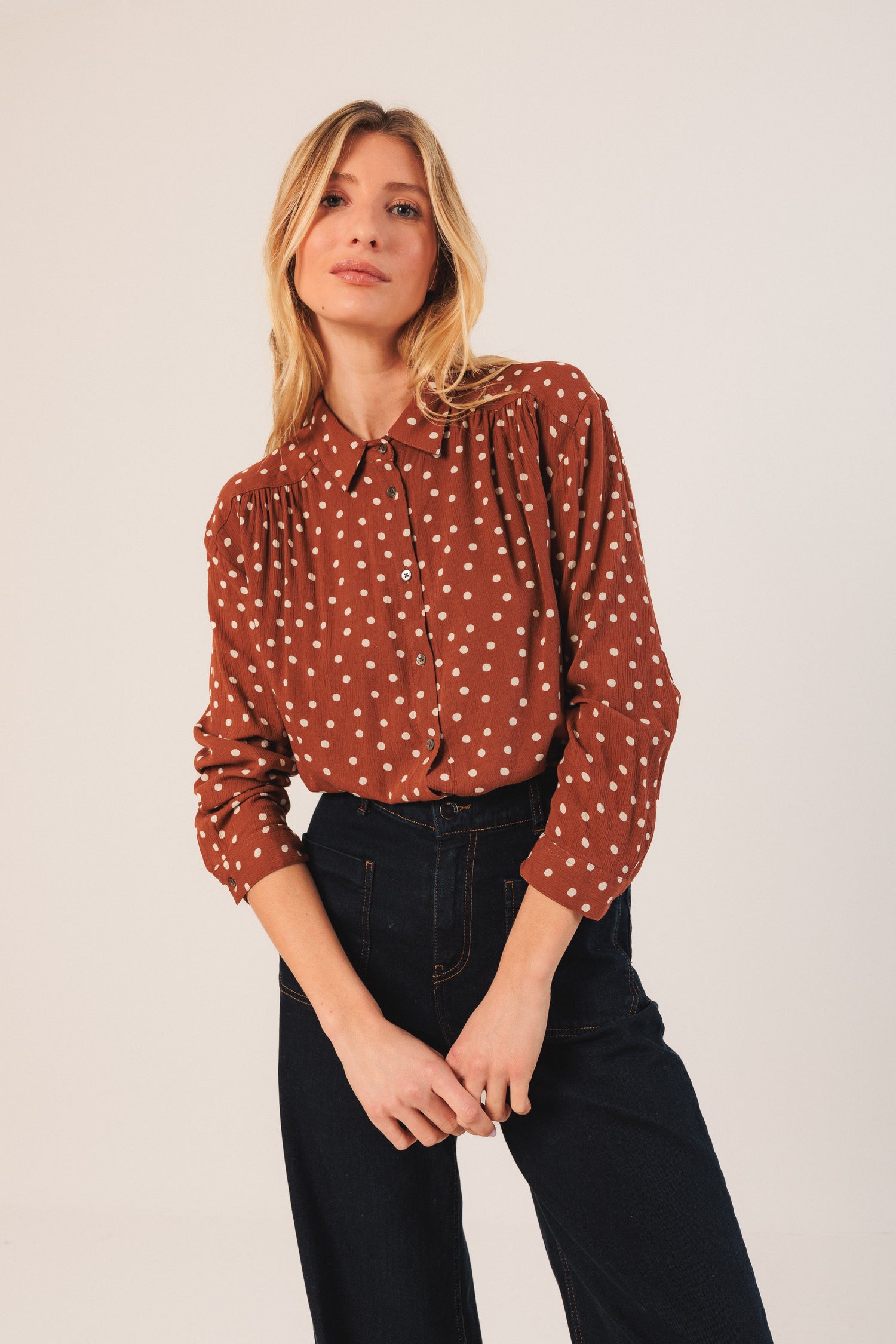 Indi & Cold Bea Dot Print Blouse