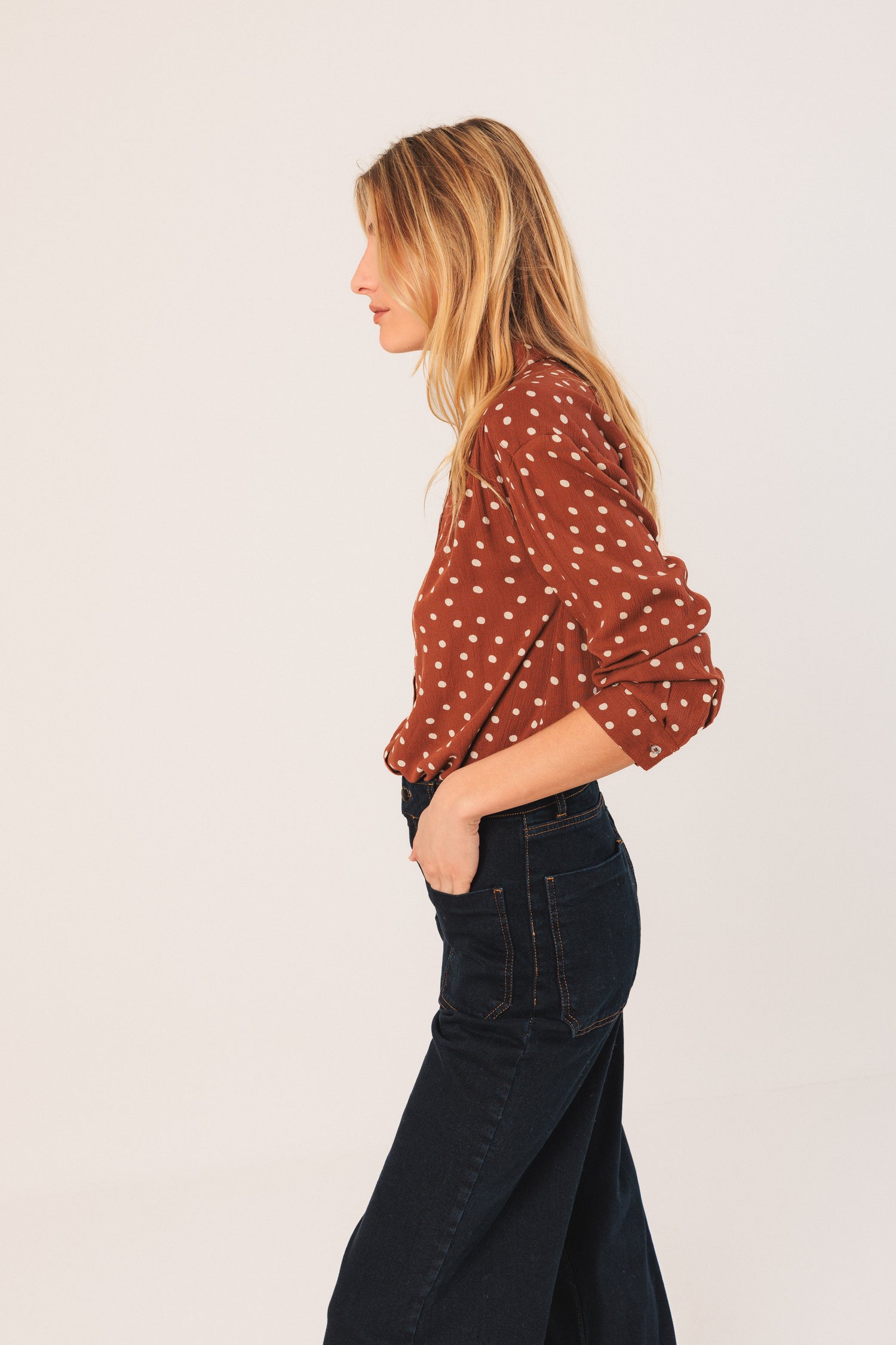 Indi & Cold Bea Dot Print Blouse